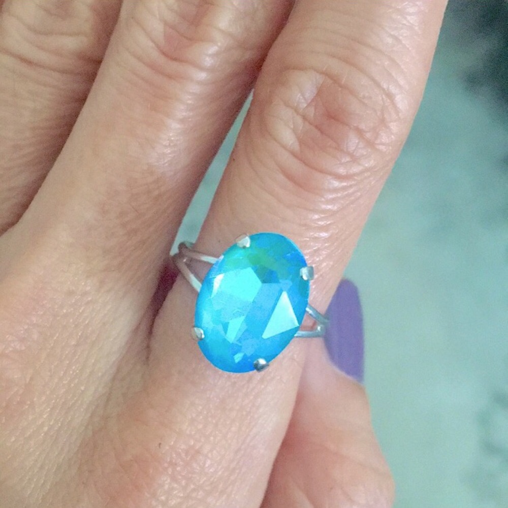 Aquamarine Crystal Ring - Picture 4 of 9
